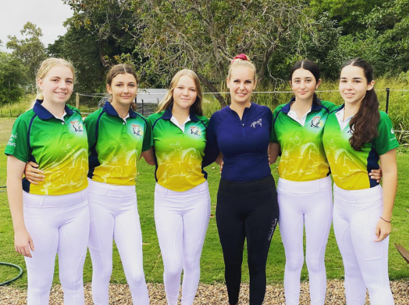 part of the Australian U16 Horse Ball team in Pure Canter Competition tights 